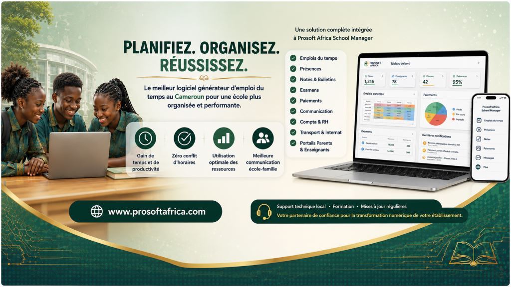 Meilleur logiciel générateur d'emploi du temps au Cameroun 2