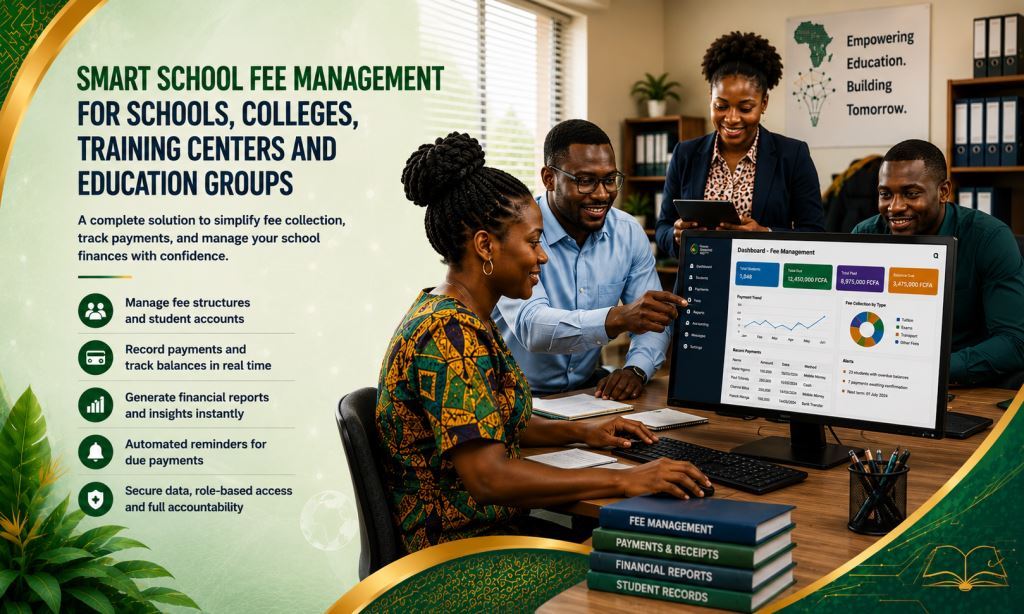 African-staff-using-school-fee-collection-software-Yaounde-Douala-with-Prosoft-Africa-support.