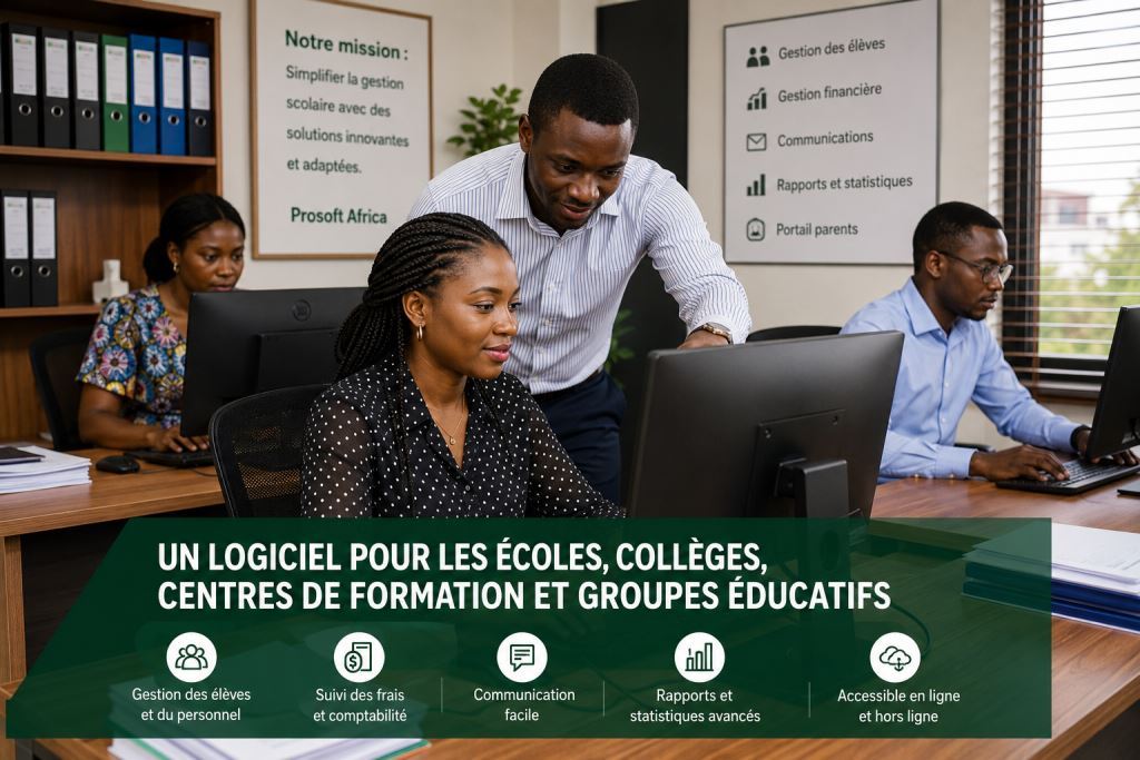 Personnel-africain-utilisant-un-logiciel-de-gestion-des-impayés-scolaires-avec-laccompagnement-de-Prosoft-Africa