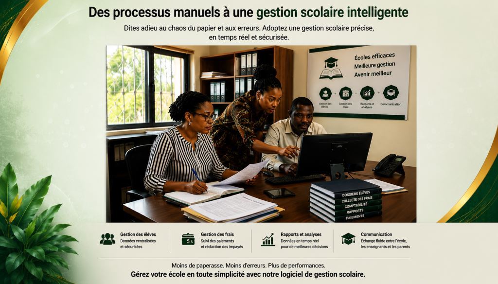 Personnel-utilisant-un-logiciel-de-gestion-des-frais-de-scolarité-à-Yaoundé-et-Douala-accompagné-par-Prosoft-Africa