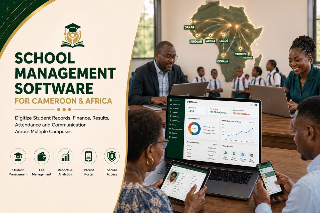 School management software dashboard for schools in Cameroon and Africa