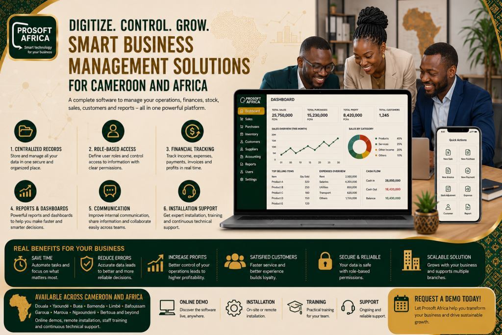 business management software in Cameroon with Prosoft Africa support.2
