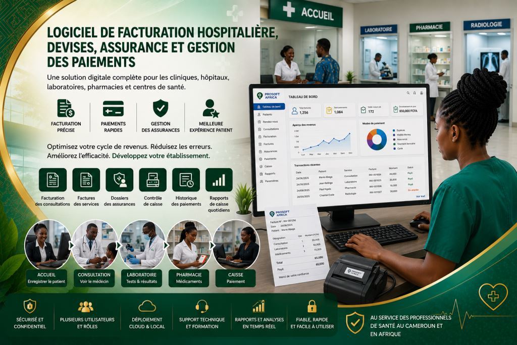 logiciel de facturation hospitalière Cameroun avec l’assistance de Prosoft Africa.2