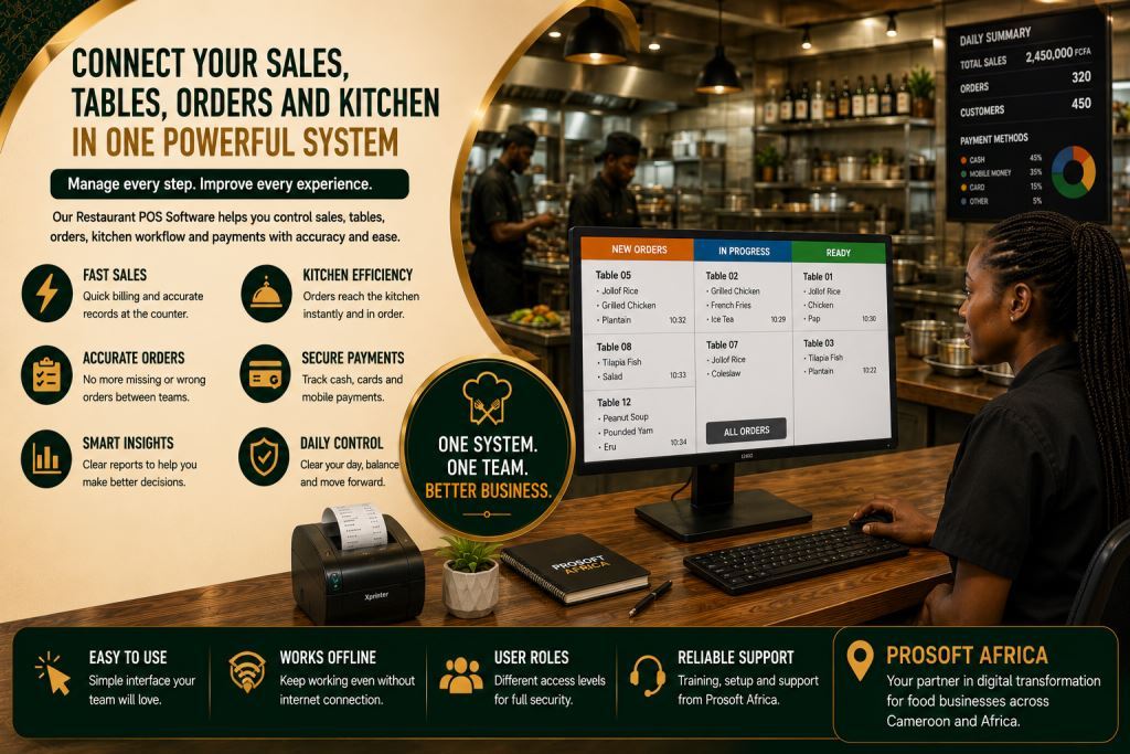restaurant POS software Cameroon with Prosoft Africa support.2