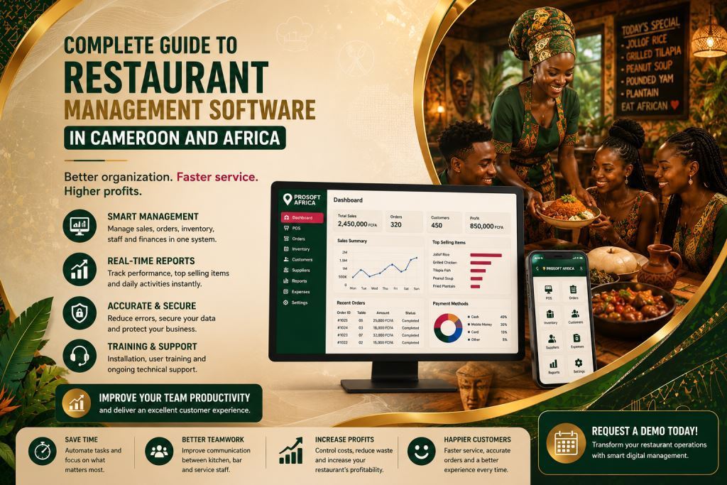 restaurant management software in Cameroon with Prosoft Africa support.