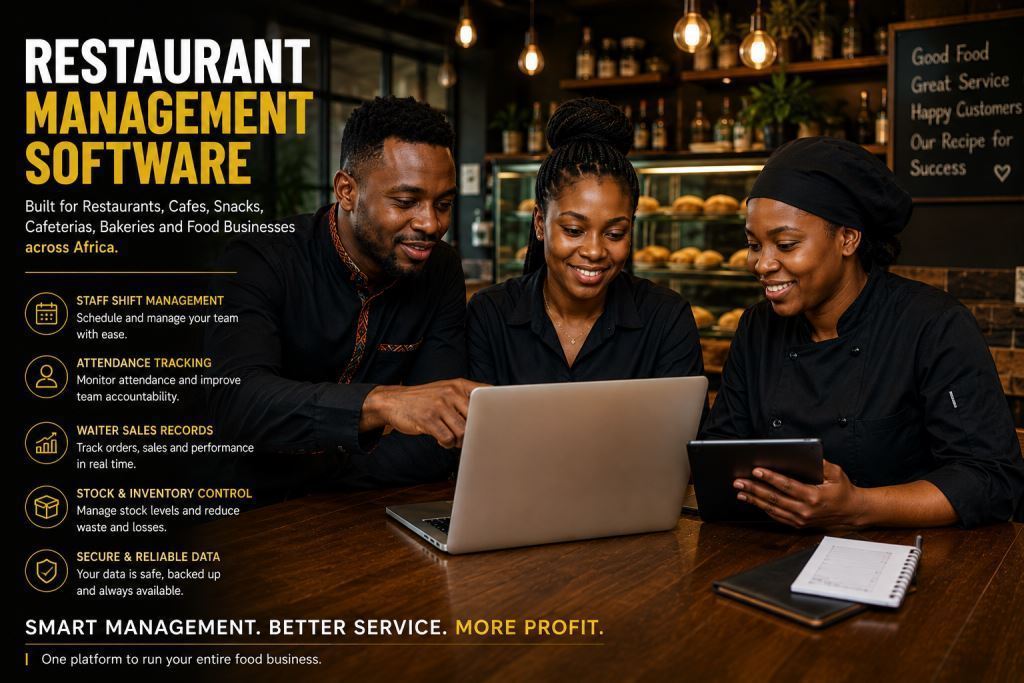 African staff using restaurant staff shift management software