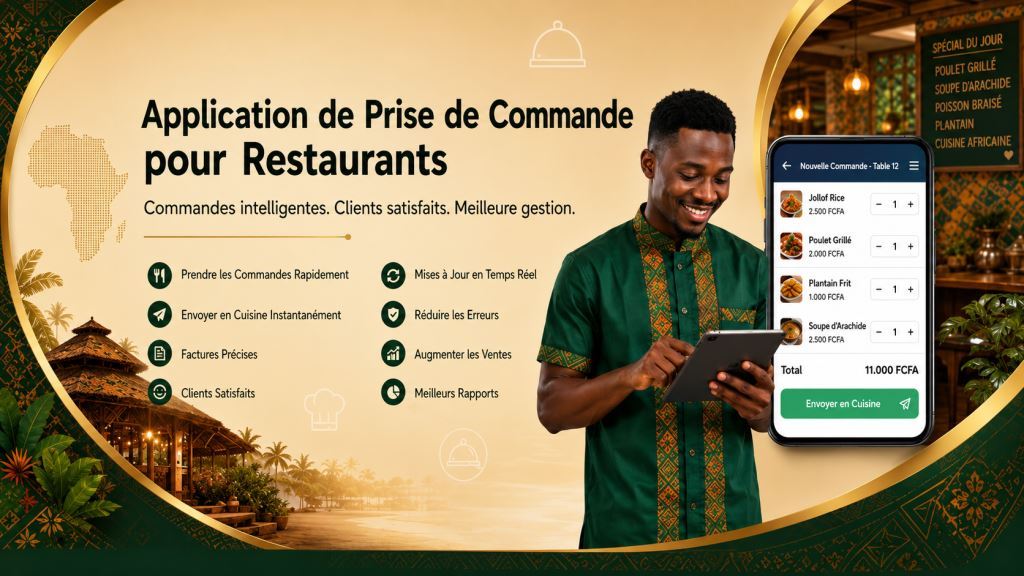 Application serveur et workflow de service en salle pour restaurants