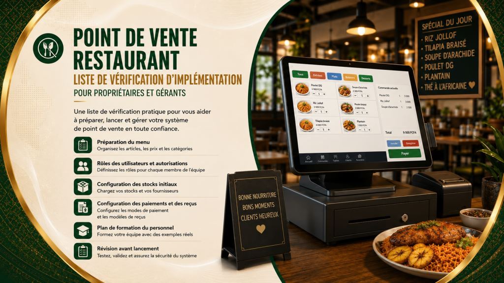 Checklist de mise en place POS restaurant pour promoteurs et gérants