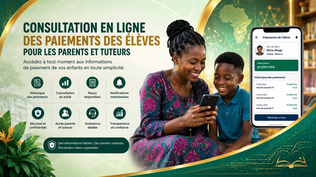 Consultation en ligne des paiements des eleves pour les parents et tuteurs