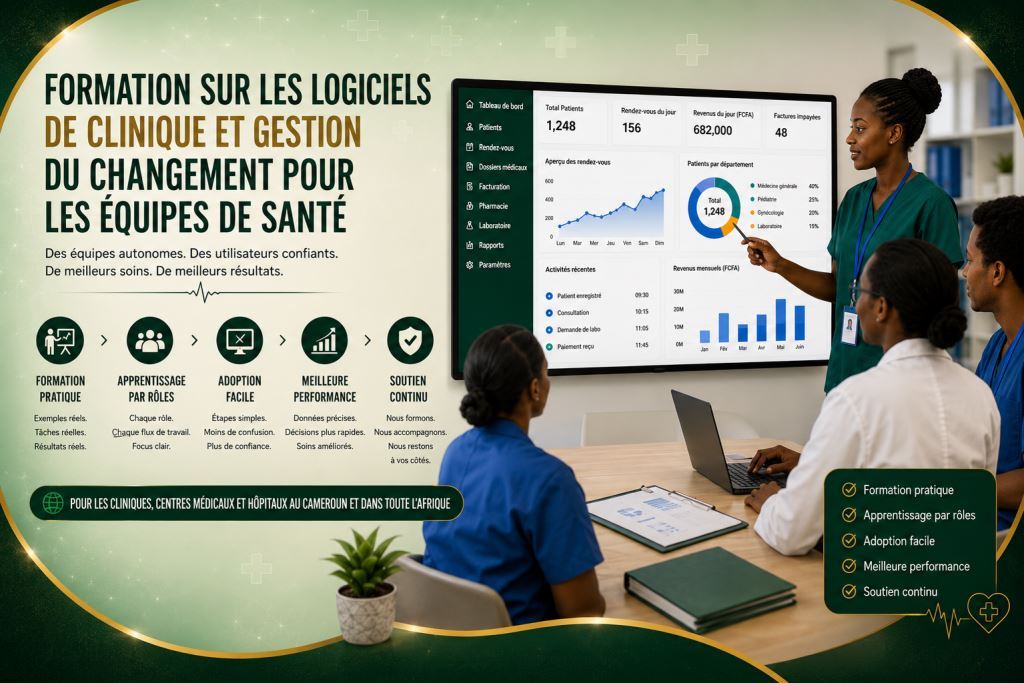 Formation logiciel clinique et conduite du changement pour équipes de santé
