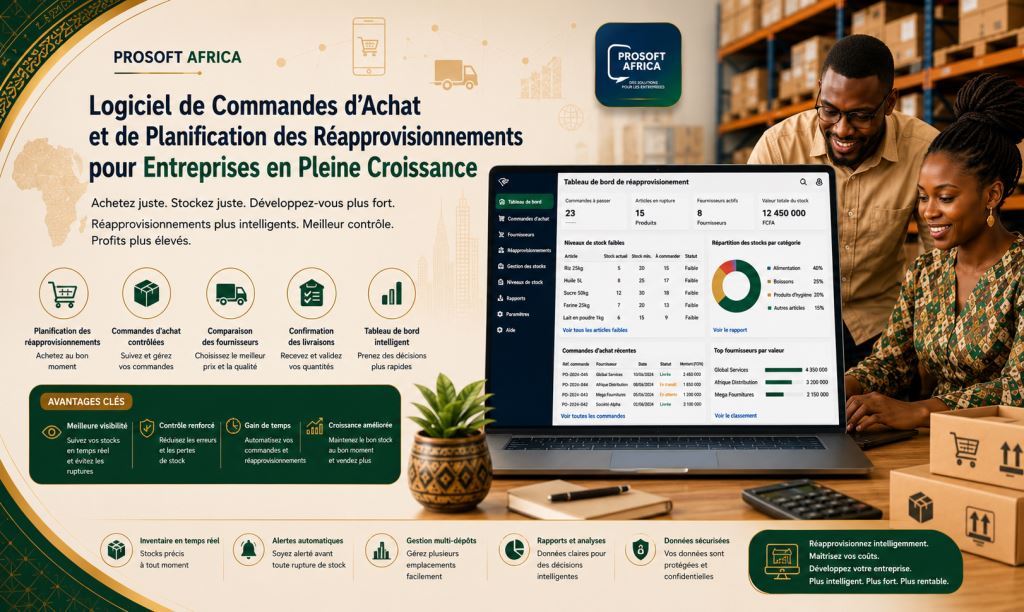 Logiciel de bons de commande et planification du réapprovisionnement pour entreprises