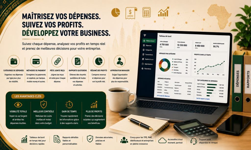 Logiciel de catégories de dépenses et suivi du bénéfice pour PME