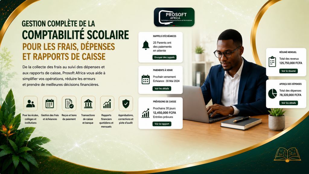 Logiciel de comptabilite scolaire pour frais, depenses et rapports de caisse2