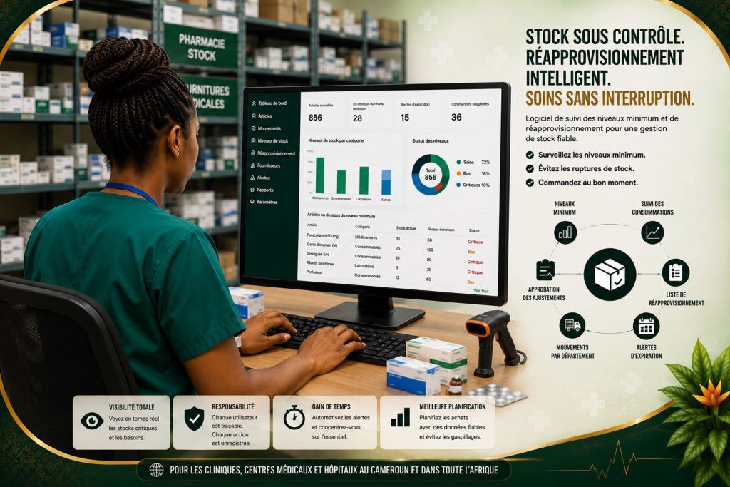 Logiciel de seuil minimum et réapprovisionnement du stock hospitalier