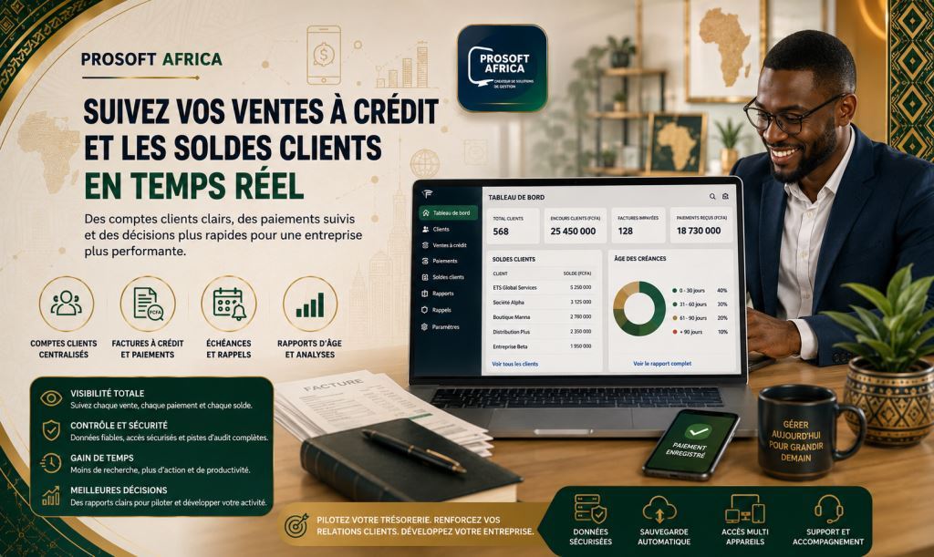 Logiciel de ventes à crédit et suivi des soldes clients pour PME