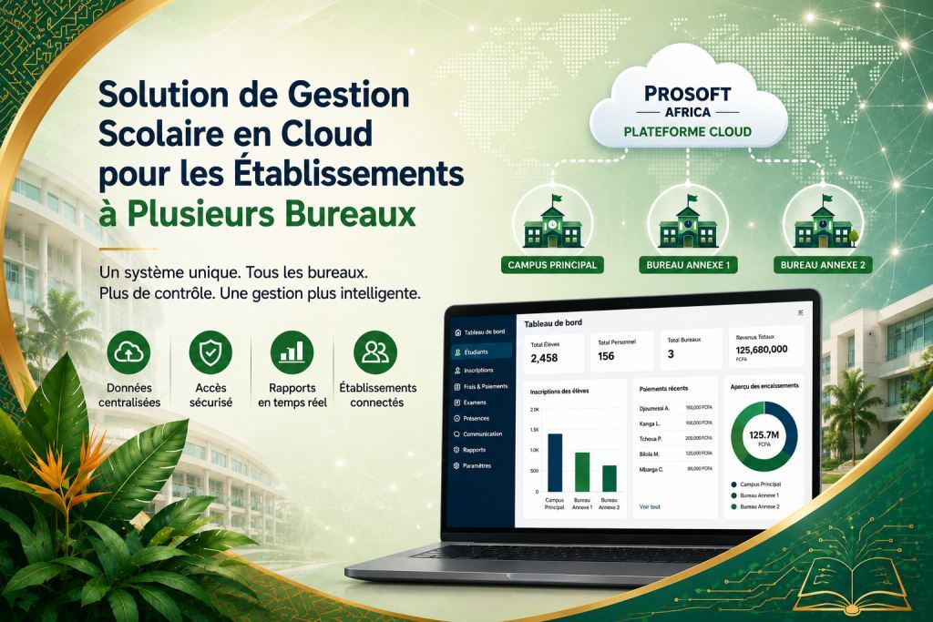 Solution cloud de gestion scolaire pour ecoles avec plusieurs bureaux