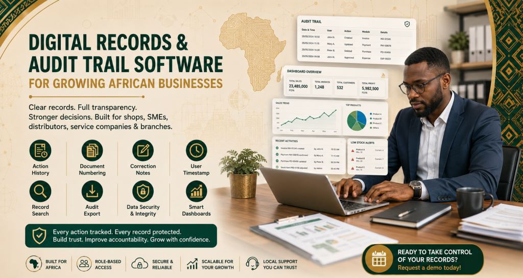 business audit trail software Africa with Prosoft Africa software in Cameroon and Africa