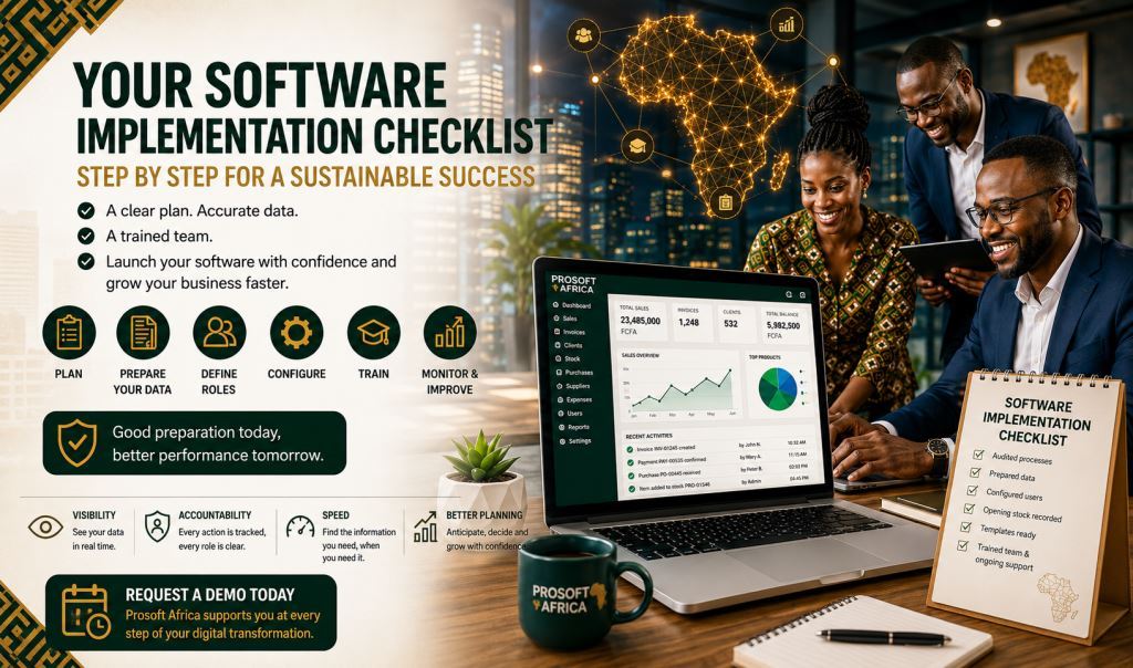 business software implementation checklist SMEs with Prosoft Africa software in Cameroon and Africa