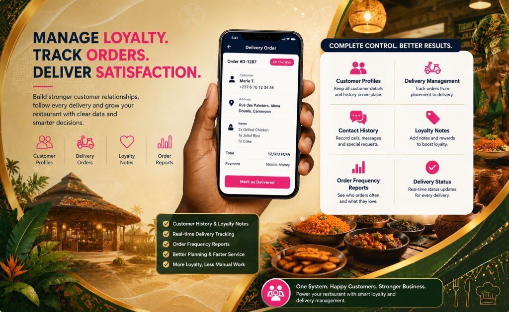 restaurant customer loyalty delivery software with Prosoft Africa software in Cameroon and Africa2