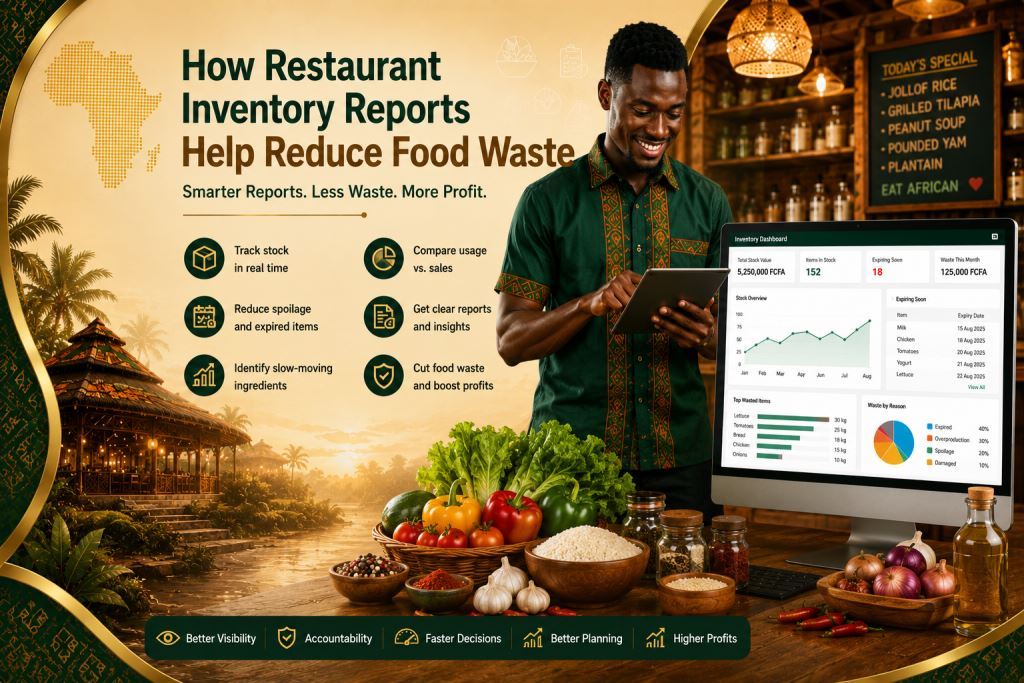 restaurant inventory reports food waste with Prosoft Africa software in Cameroon and Africa